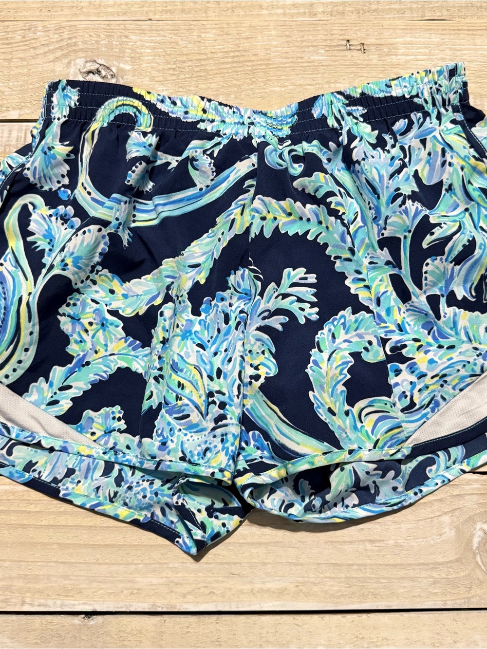 Lilly Pulitzer Womens XS High Tide Navy Scuba Doo Print Ocean Trail Short